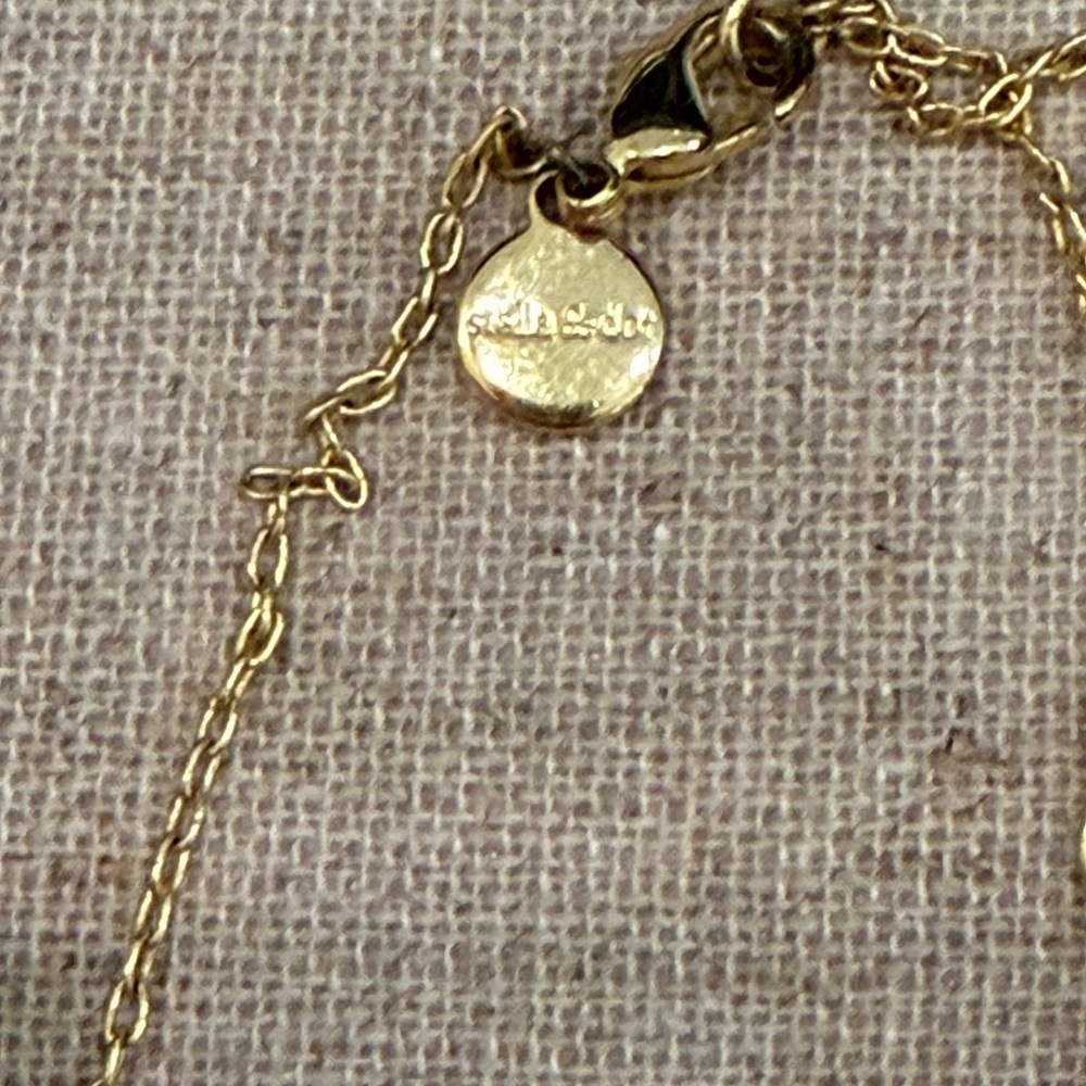 Stella & Dot Gold Pendant Necklace Pave Crystal Drop Adjustable Chain - Picture 4 of 4